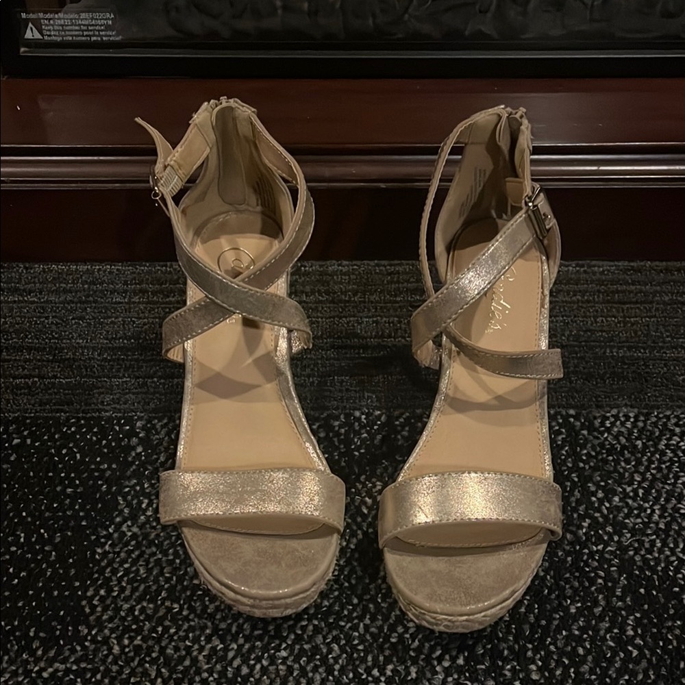 Gold Strappy Sandals